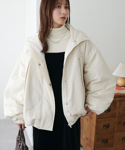 DISCOAT（ディスコート）の「【WEB限定】スタンドショートモンスタージャケット（ダウンジャケット/コート・レディース・モスグリーン/ホワイト/ベージュ/カーキ/ブラック・FREE）」の10枚目の写真