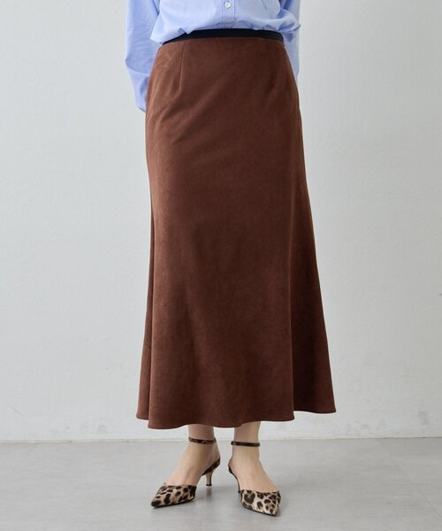 Drawing Numbers（ドローイング ナンバーズ）の「【Drawing Numbers】フェイクスエードバイアススカート（スカート・レディース・ブラウン/ブラック・36/38）」の2枚目の写真