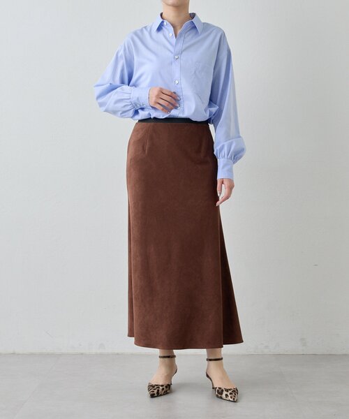 Drawing Numbers（ドローイング ナンバーズ）の「【Drawing Numbers】フェイクスエードバイアススカート（スカート・レディース・ブラウン/ブラック・36/38）」の13枚目の写真