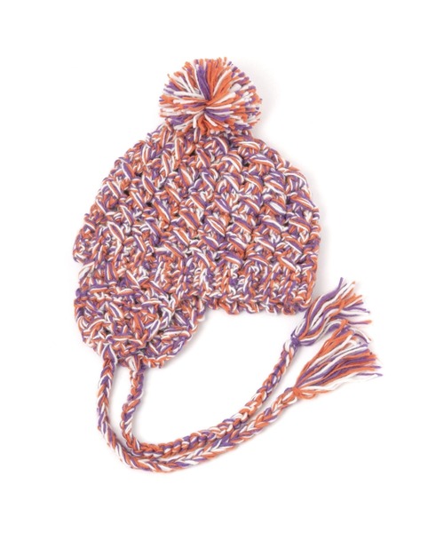 niko and...（ニコアンド）の「オリジナルイヤーフラップニット帽（ニットキャップ/ビーニー・レディース・オレンジ/イエロー・0）」の2枚目の写真