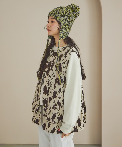 niko and...（ニコアンド）の「オリジナルイヤーフラップニット帽（ニットキャップ/ビーニー・レディース・オレンジ/イエロー・0）」の15枚目の写真