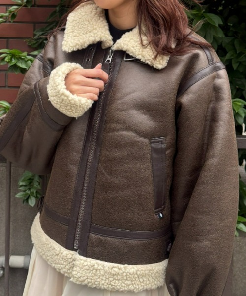 セール】レディース B-3 フェイクムートンジャケット/フライト