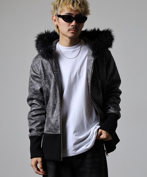 REGIEVO（レジエボ）の「REGIEVO ファー付きブルゾン（ブルゾン・メンズ・ブラック/グレー・L/M）」の21枚目の写真