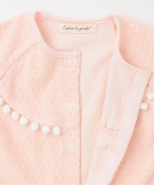 Sophie la girafe（ソフィーラジラフ）の「水玉ベロア2WAYオール【日本製】（ロンパース・キッズ・オフホワイト/ピンク・50-70cm）」の6枚目の写真