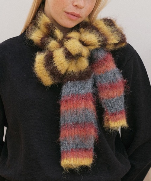 ワンアパ / mohair mulch border muffler YOEL（ヨエル）の「YOEL - mulch boarder muffler / マルチボーダー
