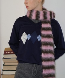 ADDITION STORE | 【再入荷】＼もふもふ／ ボーダー柄 モヘア マフラー / Striped mohair muffler(マフラー)