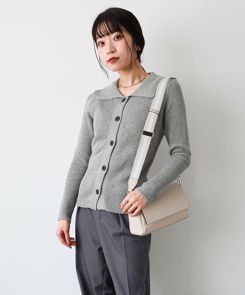 MIAN (ミアン)の「【新色追加】ラインテープ ショルダーバッグ(ショルダーバッグ・レディース・グレー/イエロー/ブラック/ダークブラウン・FREE)」の3枚目の写真