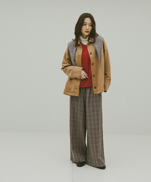 GLOBAL WORK（グローバルワーク）の「トライアングルニットスカーフ/611235（マフラー・レディース・ブラック/グレー/ダークブラウン/ベージュ/ライトブルー・FREE）」の22枚目の写真