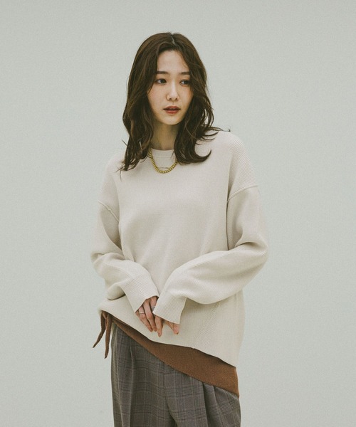 GLOBAL WORK（グローバルワーク）の「トライアングルニットスカーフ/611235（マフラー・レディース・ブラック/グレー/ダークブラウン/ベージュ/ライトブルー・FREE）」の17枚目の写真