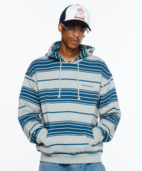 WKNDRS(ウィーキャンドース)の「STRIPED HOODIE (GREY)(パーカー・レディース・その他・X-LARGE/SMALL/MEDIUM/LARGE)」の7枚目の写真