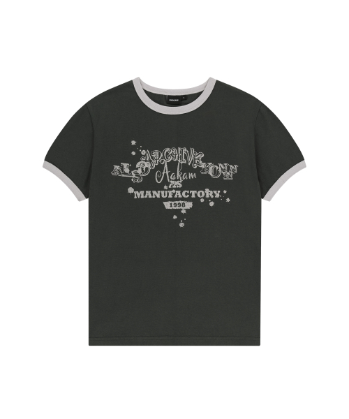 AAKAM(アーカム)の「VTG Ink Ringer Top (Dark Gray)(Tシャツ/カットソー・レディース・その他・1/2)」の1枚目の写真