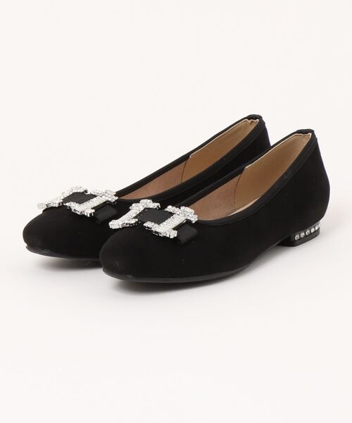 Bridget Birkin(ブリジットバーキン)の「【Bridget Birkin】スクエアビジューフラットシューズ(51523B)(バレエシューズ・レディース・ブラック/マルチ/ブラック系その他・22.5/23/23.5/24/24.5)」の2枚目の写真