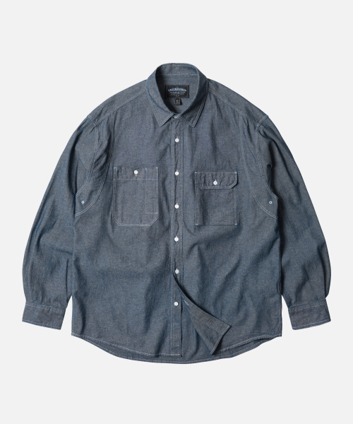 FRIZMWORKS(フリズムワークス)の「1920S CHAMBRAY WORK SHIRT _ INDIGO(シャツ/ブラウス・メンズ・その他・SMALL/MEDIUM/LARGE/X-LARGE)」の1枚目の写真
