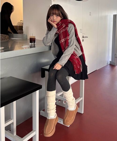 SALT AND CHOCOLATE(ソルトアンドチョコレート)の「SAC ピーナッツウールスリッパ 412443001 (4cm)(サンダル・レディース・ベージュ・23cm/24cm/25cm)」の10枚目の写真