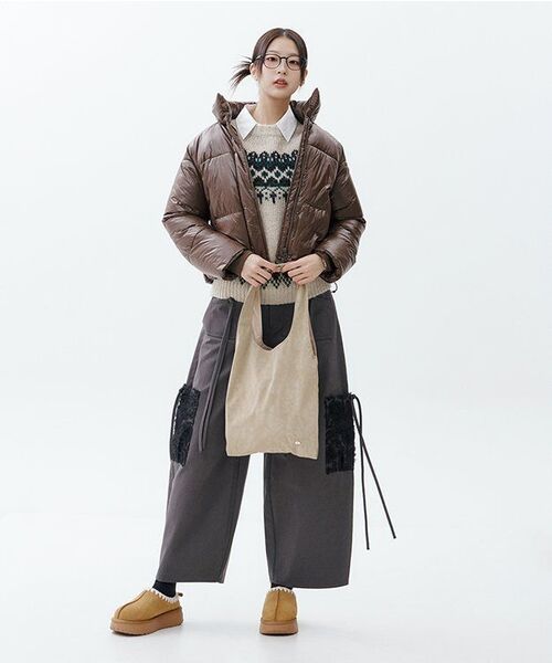 SALT AND CHOCOLATE(ソルトアンドチョコレート)の「SAC ピーナッツウールスリッパ 412443001 (4cm)(サンダル・レディース・ベージュ・23cm/24cm/25cm)」の6枚目の写真
