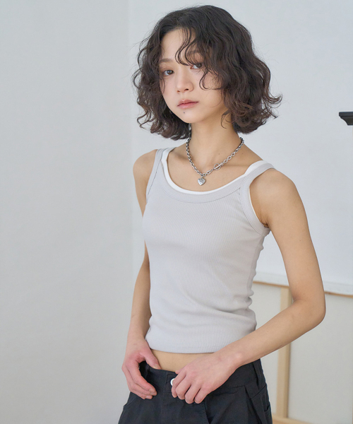 THE GREEN LAB（ザグリーンラボ）の「エッセンシャルリブスリーブレストップ [ライトグレー]（Tシャツ/カットソー・レディース・その他・FREE）」の2枚目の写真
