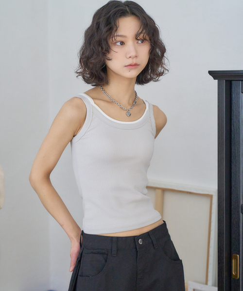 THE GREEN LAB（ザグリーンラボ）の「エッセンシャルリブスリーブレストップ [ライトグレー]（Tシャツ/カットソー・レディース・その他・FREE）」の3枚目の写真