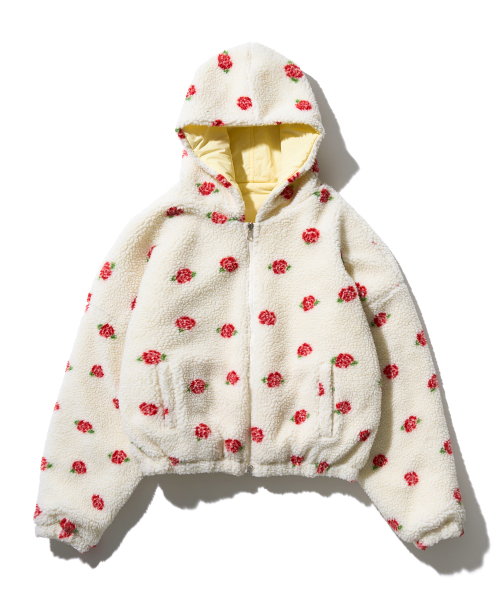 YOUHEE(ユヒ)の「REVERSIBLE ROSE PATTERN HOOD JUMPER IVORY(ブルゾン・レディース・その他・FREE)」の7枚目の写真