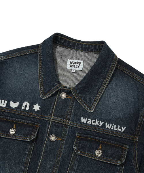 Wacky WiLLy（ワッキーウィリー）の「グラフィックウォッシングデニムトラッカーブルー（デニムジャケット・レディース・その他・MEDIUM/LARGE/X-LARGE）」の4枚目の写真