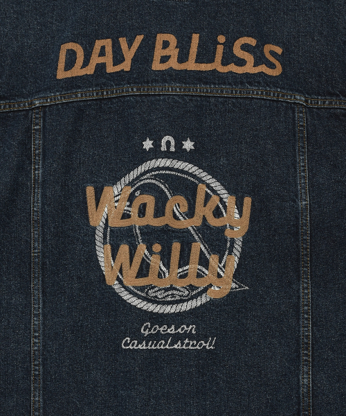 Wacky WiLLy（ワッキーウィリー）の「グラフィックウォッシングデニムトラッカーブルー（デニムジャケット・レディース・その他・MEDIUM/LARGE/X-LARGE）」の9枚目の写真