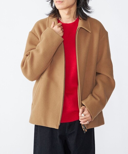 SHIPS（シップス）の「SHIPS: メルトン ジップ ブルゾン（ブルゾン・メンズ・チャコールグレー/キャメル/ネイビー・MEDIUM/LARGE/X-LARGE/SMALL）」の3枚目の写真