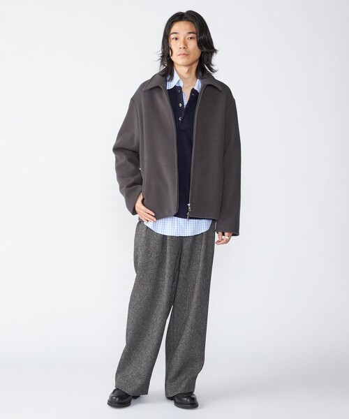 SHIPS（シップス）の「SHIPS: メルトン ジップ ブルゾン（ブルゾン・メンズ・チャコールグレー/キャメル/ネイビー・MEDIUM/LARGE/X-LARGE/SMALL）」の5枚目の写真