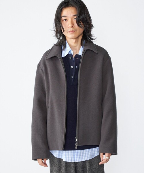 SHIPS（シップス）の「SHIPS: メルトン ジップ ブルゾン（ブルゾン・メンズ・チャコールグレー/キャメル/ネイビー・MEDIUM/LARGE/X-LARGE/SMALL）」の9枚目の写真