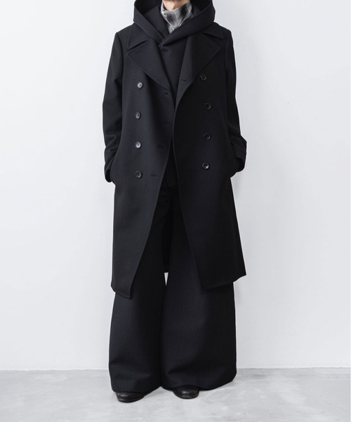 ato（アトウ）の「DOUBLE BREASTED  COAT（ピーコート・メンズ・ブラック/アッシュブラウン・44/46/48）」の2枚目の写真