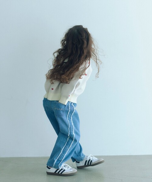 フリンジデザイン ライトブルーデニムパンツ セール】フリンジデザイン デニム パンツ / キッズ 100cm-160cm