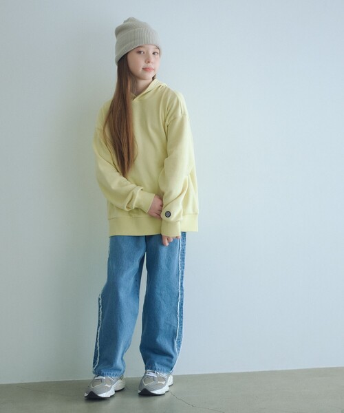 green label relaxing（グリーンレーベルリラクシング）の「フリンジデザイン デニム パンツ / キッズ  100cm-160cm（デニムパンツ・キッズ・コバルトブルー/ライトブルー・150cm/140cm/160cm/120cm/130cm/100cm/110cm）」の3枚目の写真