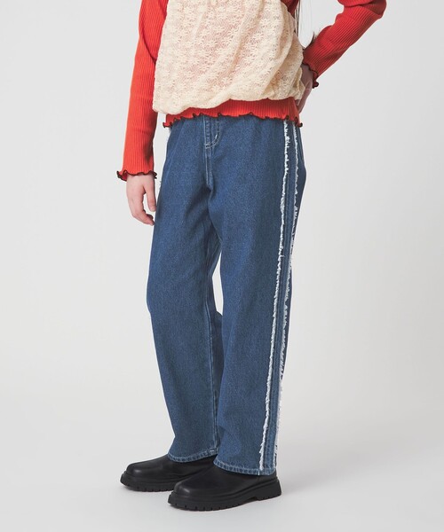 green label relaxing（グリーンレーベルリラクシング）の「フリンジデザイン デニム パンツ / キッズ  100cm-160cm（デニムパンツ・キッズ・コバルトブルー/ライトブルー・150cm/140cm/160cm/120cm/130cm/100cm/110cm）」の9枚目の写真