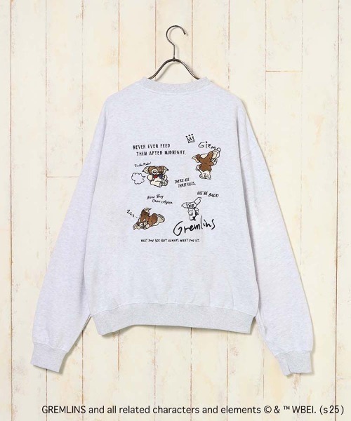 Bleu Bleuet（ブルーブルーエ）の「グレムリン刺繍トレーナー（スウェット・レディース・ライトグレー/ネイビー・M）」の17枚目の写真