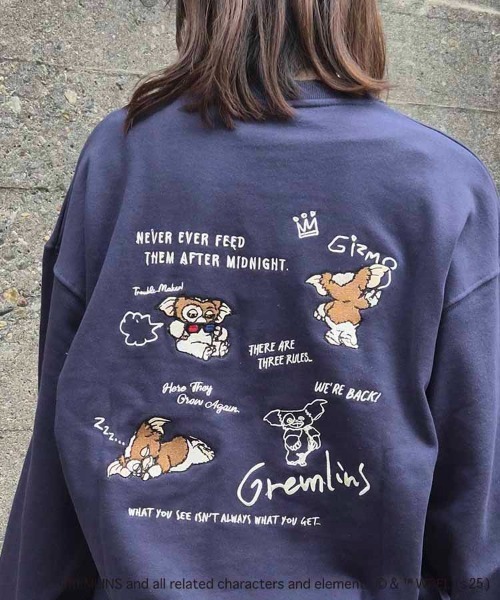 Bleu Bleuet（ブルーブルーエ）の「グレムリン刺繍トレーナー（スウェット・レディース・ライトグレー/ネイビー・M）」の14枚目の写真