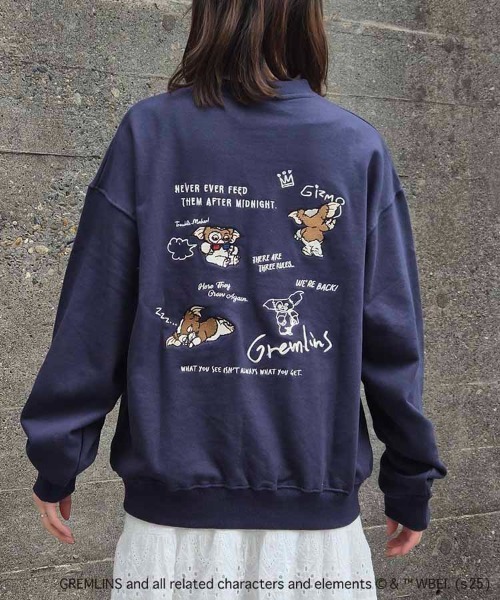 Bleu Bleuet（ブルーブルーエ）の「グレムリン刺繍トレーナー（スウェット・レディース・ライトグレー/ネイビー・M）」の16枚目の写真