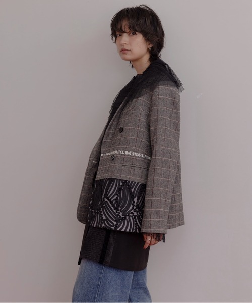 チェックツィード ロゴテープジャケット Eimee Law│Eimee Law