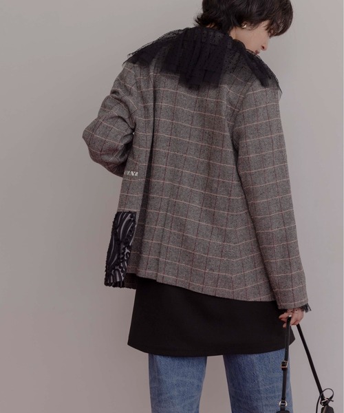 チェックツィード ロゴテープジャケット Eimee Law│Eimee Law