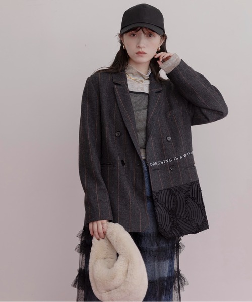 チェックツィード ロゴテープジャケット Eimee Law│Eimee Law