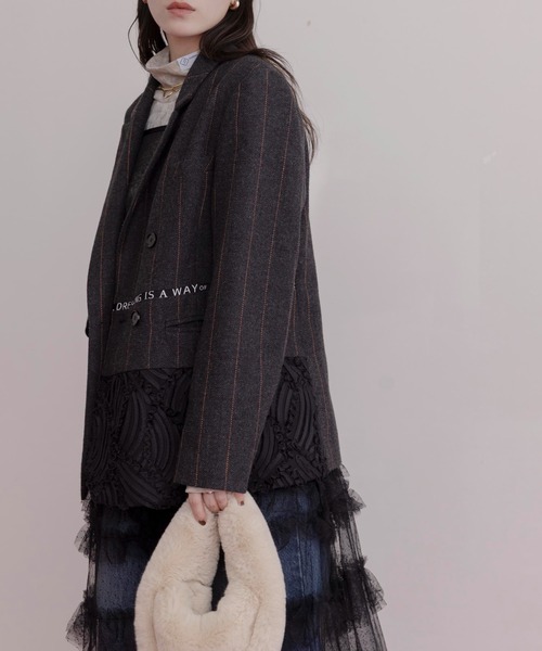 チェックツィード ロゴテープジャケット Eimee Law│Eimee Law