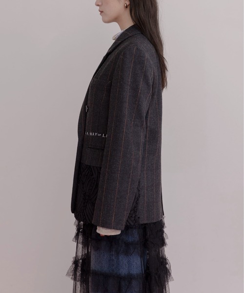 チェックツィード ロゴテープジャケット（テーラードジャケット