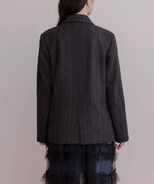 チェックツィード ロゴテープジャケット（テーラードジャケット