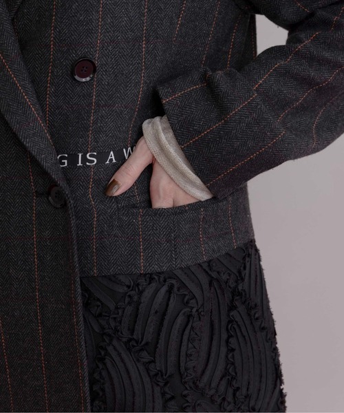 チェックツィード ロゴテープジャケット（テーラードジャケット