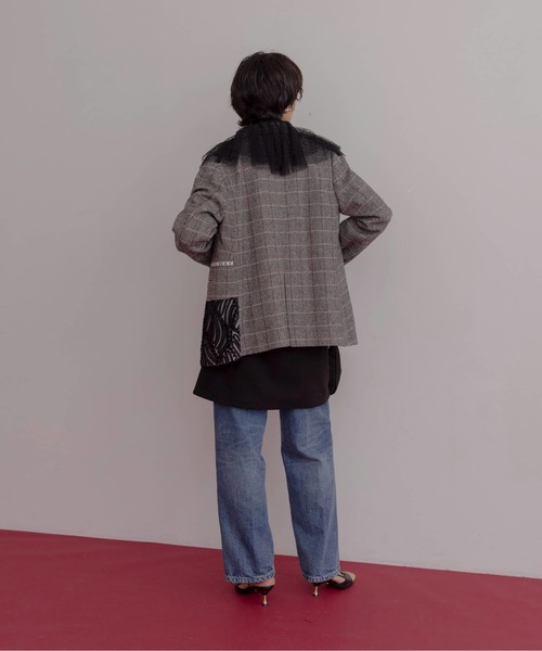 チェックツィード ロゴテープジャケット Eimee Law│Eimee Law