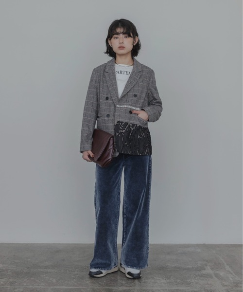 チェックツイード ロゴテープジャケット Eimee Law│Eimee Law