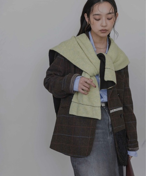 Eimee Law(エイミーロウ)の「チェックツイード ロゴテープジャケット(テーラードジャケット・レディース・ブラウン/ブラック系/チャコールグレー/ブラック系その他/グレー系その他/ブラウン系その他・FREE)」の18枚目の写真