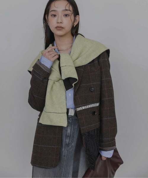 Eimee Law(エイミーロウ)の「チェックツイード ロゴテープジャケット(テーラードジャケット・レディース・ブラウン/ブラック系/チャコールグレー/ブラック系その他/グレー系その他/ブラウン系その他・FREE)」の19枚目の写真