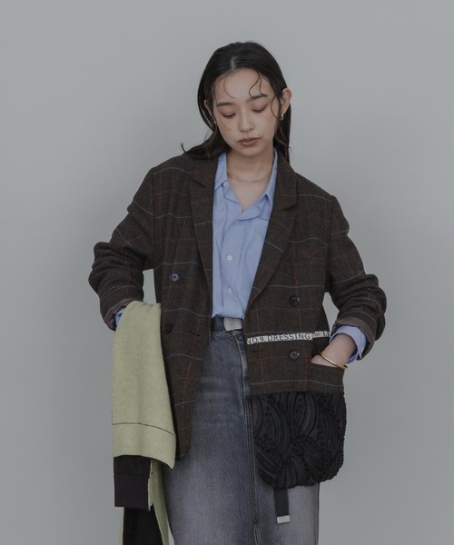 Eimee Law(エイミーロウ)の「チェックツイード ロゴテープジャケット(テーラードジャケット・レディース・ブラウン/ブラック系/チャコールグレー/ブラック系その他/グレー系その他/ブラウン系その他・FREE)」の22枚目の写真