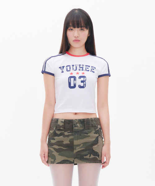 YOUHEE(ユヒ)の「YOUHEE VINTAGE GRAPHIC JERSEY T-SHIRT WHITE(Tシャツ/カットソー・レディース・その他・FREE)」の1枚目の写真