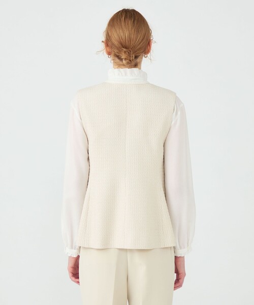 BALLSEY（ボールジィ）の「ライトファンシーツイード ペプラムジレ（ベスト・レディース・ライトベージュ/ネイビー・36）」の8枚目の写真