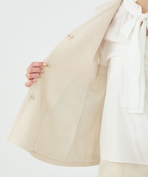 BALLSEY（ボールジィ）の「ライトファンシーツイード ペプラムジレ（ベスト・レディース・ライトベージュ/ネイビー・36）」の9枚目の写真