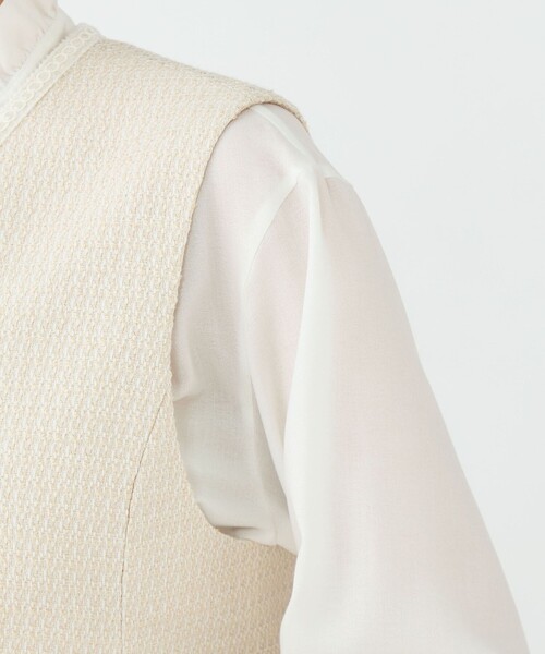 BALLSEY（ボールジィ）の「ライトファンシーツイード ペプラムジレ（ベスト・レディース・ライトベージュ/ネイビー・36）」の11枚目の写真